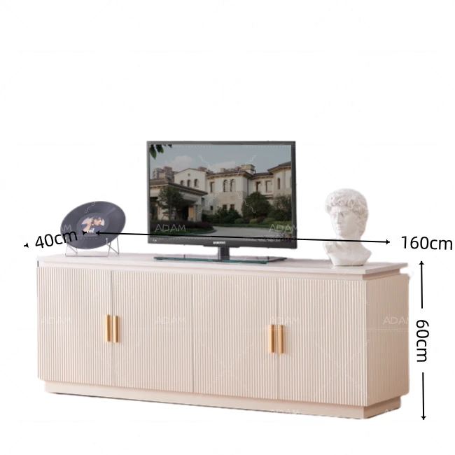 White Veneer TV Stand-2